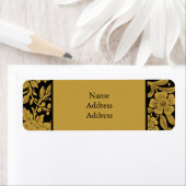 Antique Gold Floral Indian Lac-work Black Pattern ラベル (インサイチュ)