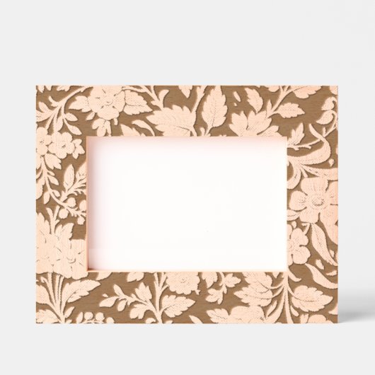 Antique Gold Floral Indian Lac-work Black Pattern レーザー彫刻フレーム (正面)