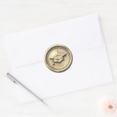 Antique Gold Graduation Cap Gold Wax Seal ラウンドシール (封筒)