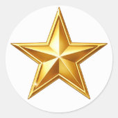 Antique Gold Star Envelope Seal Sticker ラウンドシール (正面)