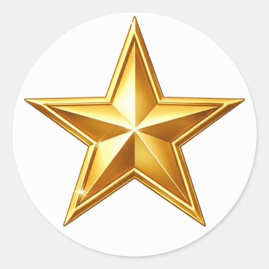 Antique Gold Star Envelope Seal Sticker ラウンドシール (正面)