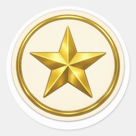 Antique Gold Star   Round  Envelope Seal ラウンドシール