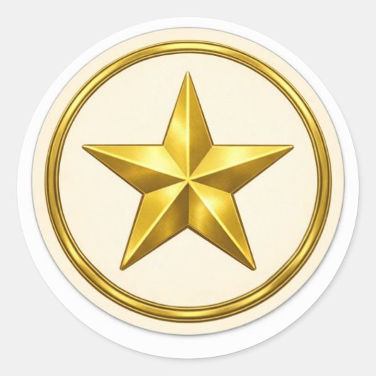 Antique Gold Star   Round  Envelope Seal ラウンドシール (正面)