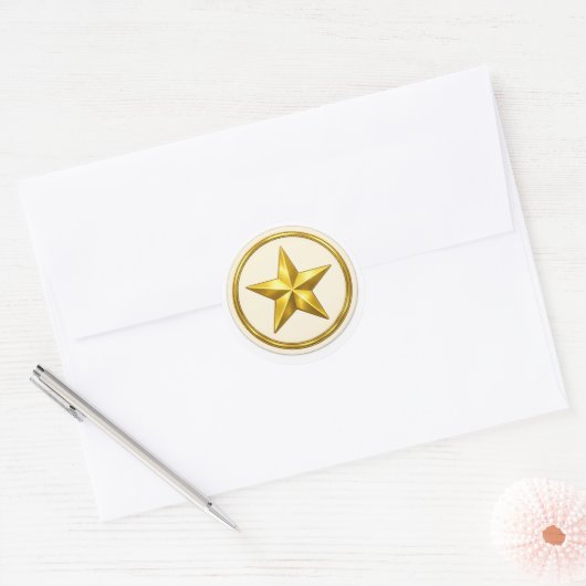 Antique Gold Star   Round  Envelope Seal ラウンドシール (封筒)