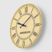 Antique Gold Vintage Classic custom name ラージ壁時計 (傾斜)