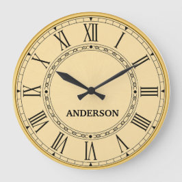Antique Gold Vintage Classic custom name ラージ壁時計