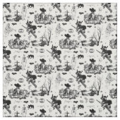 antique halloween witch ghoul skeleton toile goth ファブリック (見本)