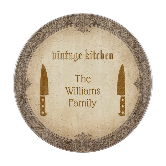 Antique Heirloom Glass Cutting Board カッティングボード (正面)