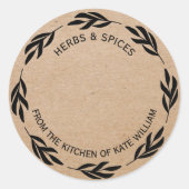  Antique herb and spice label Blank Sticker Label  ラウンドシール (正面)