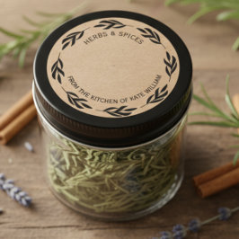  Antique herb and spice label Blank Sticker Label  ラウンドシール
