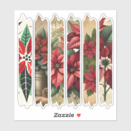 Antique Holiday Poinsettia Washi Tape Planner シール