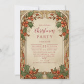 Antique Holly Berry Christmas 招待状 (正面)