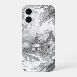 Antique House Pattern Phone Case for iPhone 17 – N 16ケース