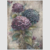Antique Hydrangea Botanical Art Decoupage 薄葉紙 (正面)