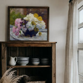 Antique Hydrangea Still Life Poster ポスター