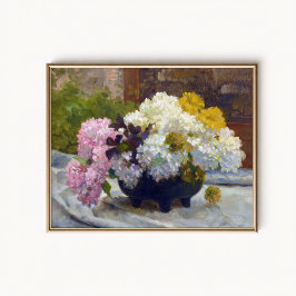 Antique Hydrangea Still Life Poster ポスター