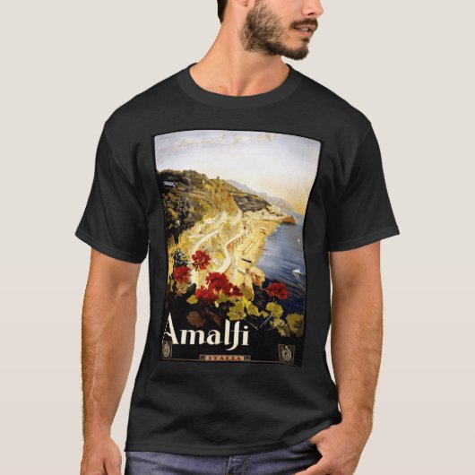 Antique Illustration Italy Amalfi Coast Antique Jo Tシャツ (正面)
