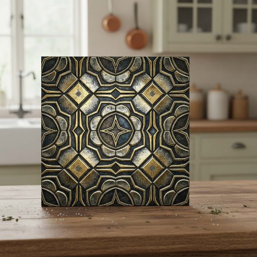 Antique Iron Industrial Geometric #10 ID1227 タイル