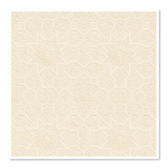 Antique Ivory Persian Floral Tile Wallpaper (A) 壁紙 (正面)