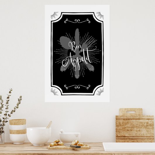 Antique Kitchen Sign – Bon Appetit ポスター (キッチン)