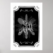 Antique Kitchen Sign – Bon Appetit ポスター (正面)