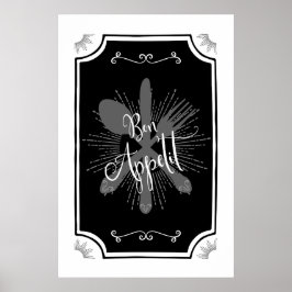 Antique Kitchen Sign – Bon Appetit ポスター