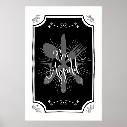 Antique Kitchen Sign – Bon Appetit ポスター (正面)