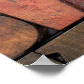 antique letterpress ing blocks with color ink pati ポスター (角)