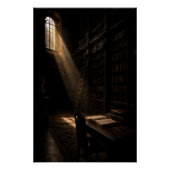 Antique Library Dramatic Sunlight Wall Art ポスター (正面)