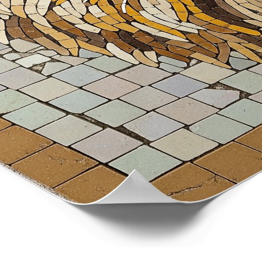 Antique Lion Mosaic ポスター (角)