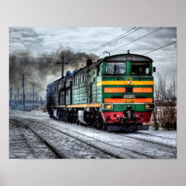 Antique Locomotive Steam Engine Train Poster ポスター