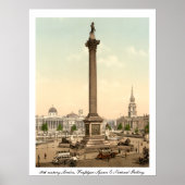 Antique London England, Trafalgar Square ポスター (正面)