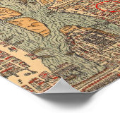 Antique London Waterways Map ポスター (角)