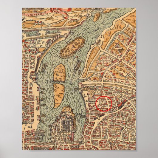 Antique London Waterways Map ポスター (正面)