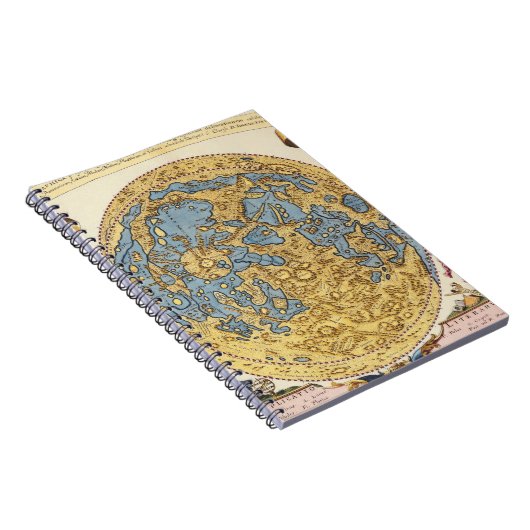 Antique Lunar Crater Map Notebook ノートブック (右側)
