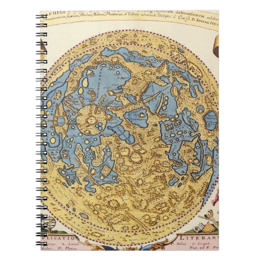Antique Lunar Crater Map Notebook ノートブック (正面)