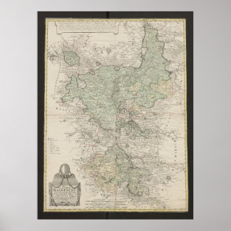 Antique Magdeburg Map, Vintage German Cartography  ポスター