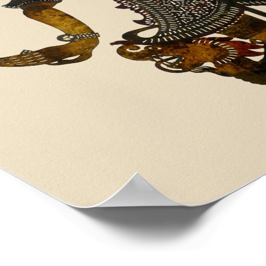 Antique Malaysian Shadow Puppet ポスター (角)