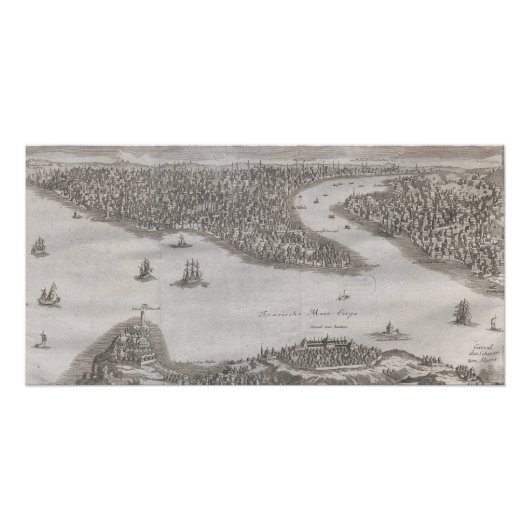 Antique Map Constantinopel Turkey Vintage Ottoman ポスター (正面)