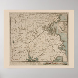 Antique map of Boston and Environs 1775 ポスター
