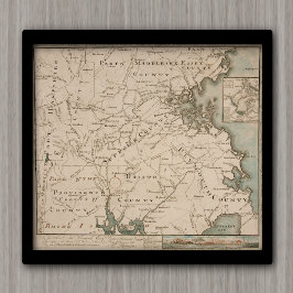 Antique map of Boston and Environs 1775 ポスター