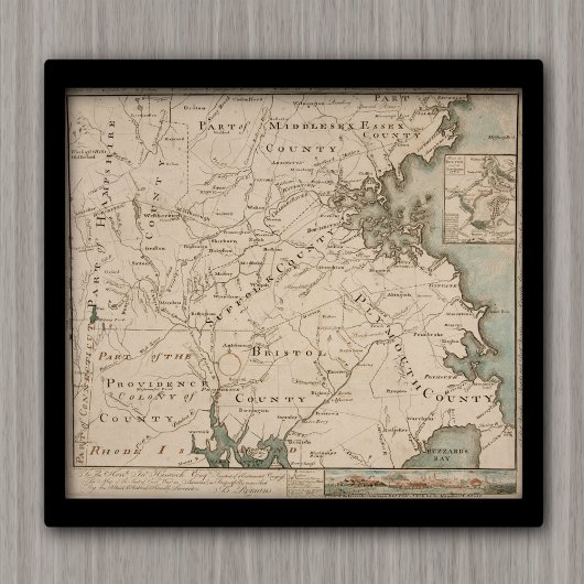 Antique map of Boston and Environs 1775 ポスター
