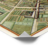 Antique Map of Paris France ポスター (角)