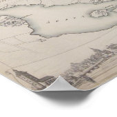 Antique Map of Stockholm, Sweden ポスター (角)