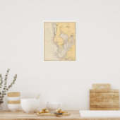 Antique Map of Tampa Bay Florida ポスター (キッチン)