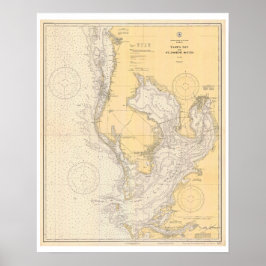 Antique Map of Tampa Bay Florida ポスター