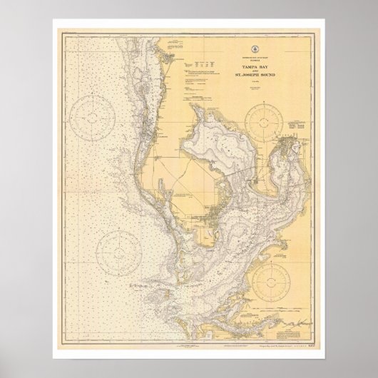 Antique Map of Tampa Bay Florida ポスター (正面)
