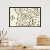 Antique Map Tribes of Israel, Jerusalem, Dead Sea ポスター (キッチン)