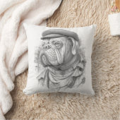 Antique Marble Bulldog Minister Guest Towel クッション (ブランケット)