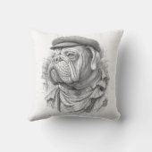 Antique Marble Bulldog Minister Guest Towel クッション (裏面)